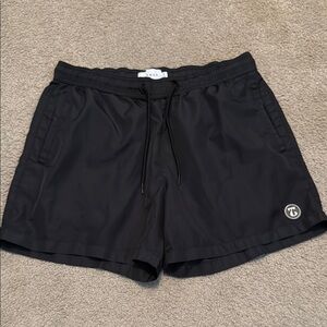 Topman Black Elastic Waist Shorts